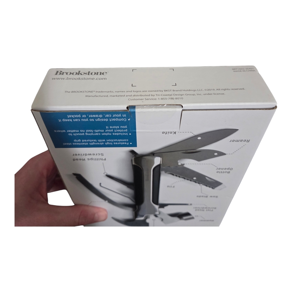 Brookstone 10 In 1 Stainless Steel Hammer Multi Tool Camping Survival Must Have - Picture 8 of 11